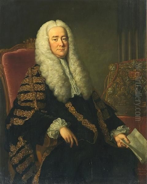 A Portrait Of Philip, 1st Earl Of Hardwicke by Thomas Hudson