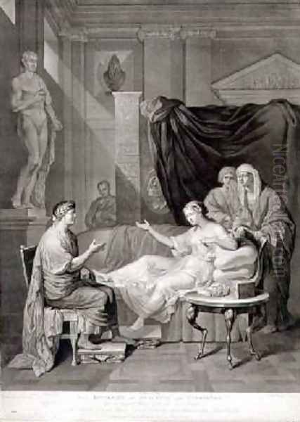 The Interview of Augustus and Cleopatra engraved by Richard Earlom Oil Painting by Anton Raphael Mengs