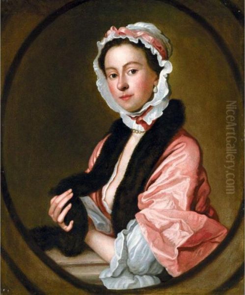 Portrait Of Mrs John Faber Oil Painting by Thomas Hudson