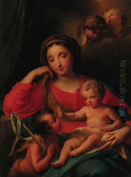 The Madonna and Child with the Infant Saint John the Baptist Oil Painting by Anton Raphael Mengs