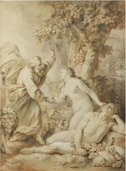 The Creation Of Eve Oil Painting by Jean-Baptiste Huet I