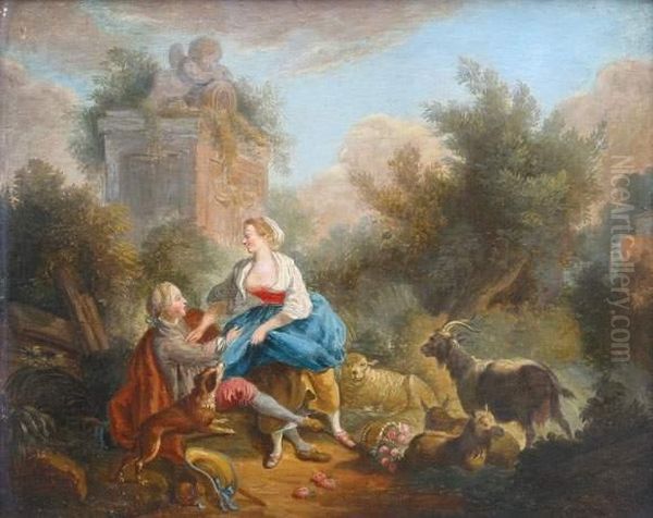 Pastorale. Oil Painting by Jean-Baptiste Huet I