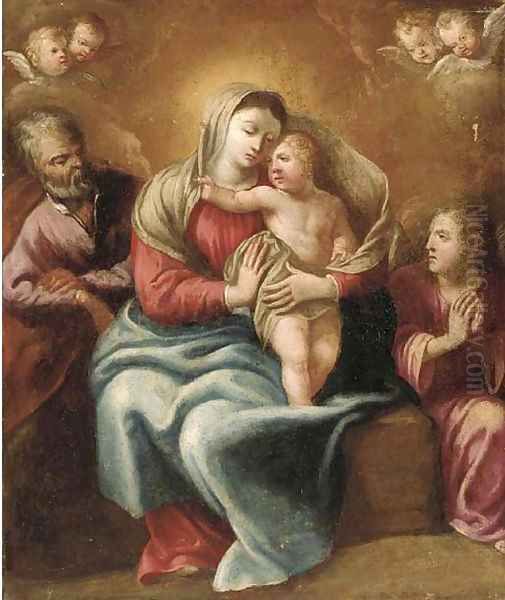 The Holy Family with an Angel Oil Painting by Anton Raphael Mengs