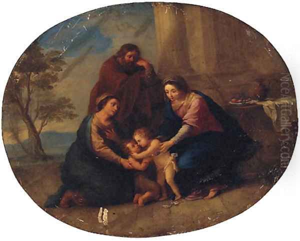 The Holy Family with Saint Elizabeth and the infant Saint John the Baptist Oil Painting by Anton Raphael Mengs