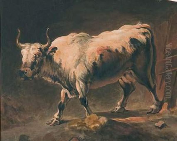 Taureau Oil Painting by Jean-Baptiste Huet I