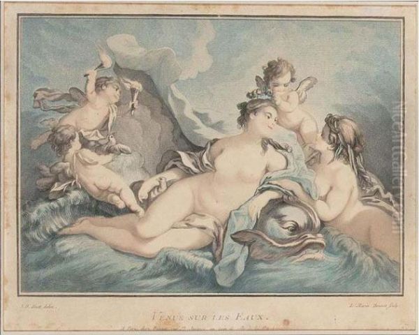 Venus Sur Les Eaux Oil Painting by Jean-Baptiste Huet I