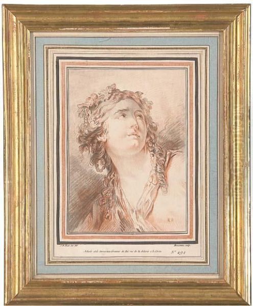 Bacchante Par Gilles Demarteau Oil Painting by Jean-Baptiste Huet I