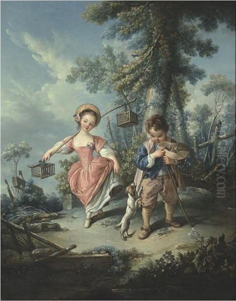 Le Petit Denicheur Oil Painting by Jean-Baptiste Huet I