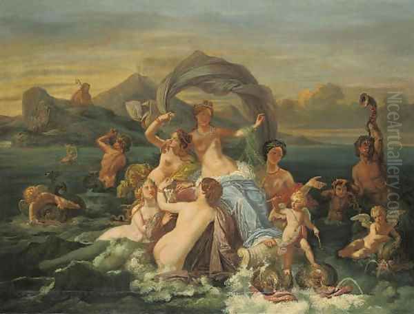 The Triumph of Amphitrite Oil Painting by Jean-Jacques Francois Monanteuil