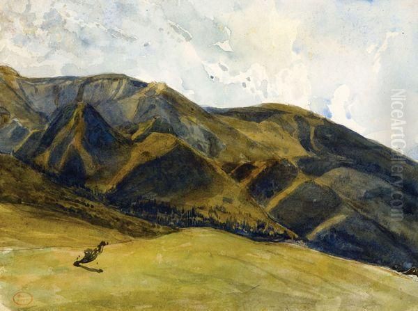 Les Monts D'auvergne Oil Painting by Paul Huet