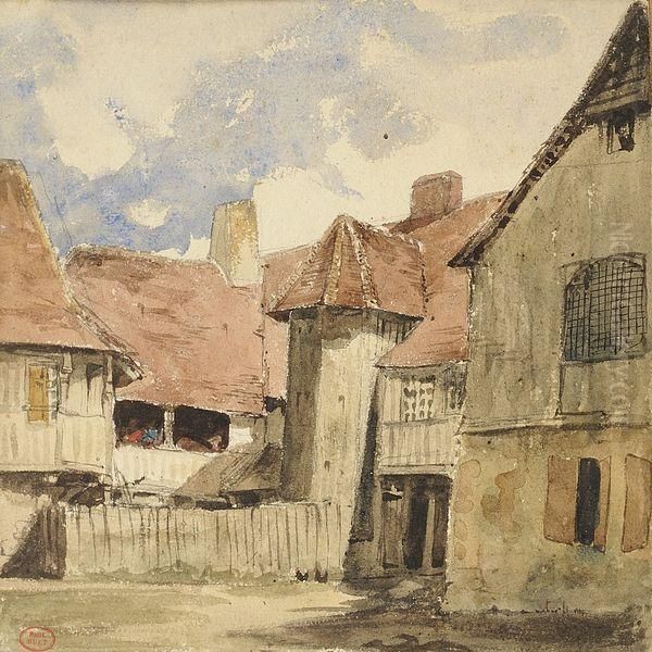 Vieilles Maisons Normandes Oil Painting by Paul Huet