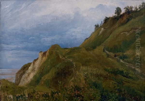 Vue De La Cote De Grace Oil Painting by Paul Huet