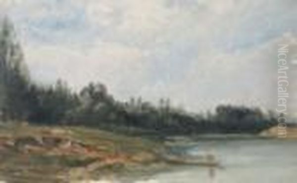 Paysage Au Bord De L'eau Oil Painting by Paul Huet