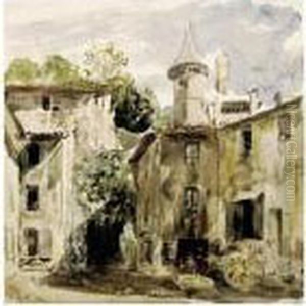 Vue De Vizille Oil Painting by Paul Huet