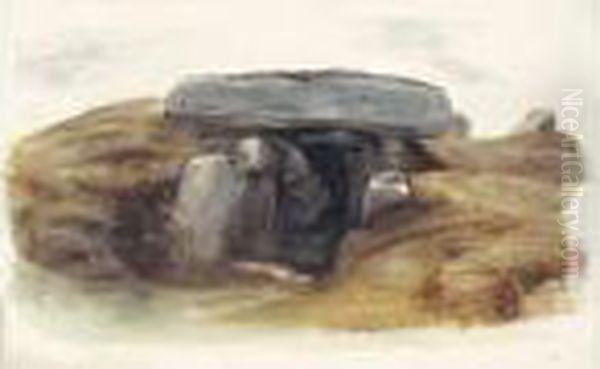 Dolmen De Stonehenge Oil Painting by Paul Huet