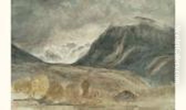 Paysage Des Alpes, Lors Du Voyage De La Grande Chartreuse Oil Painting by Paul Huet