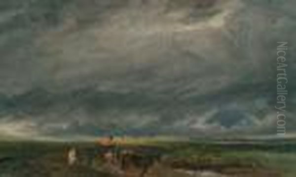 Orage En Brie Oil Painting by Paul Huet