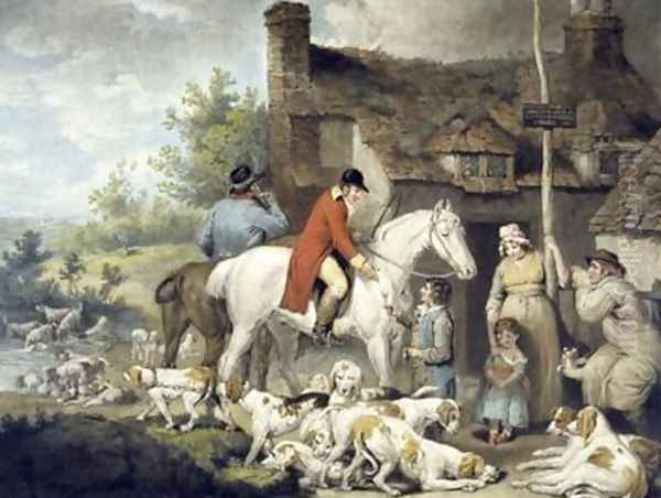 Outside a Country Alehouse Oil Painting by Morland, G. & Ward, J.