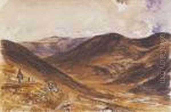 La Vallee Du Mont D'or (auvergne) Oil Painting by Paul Huet