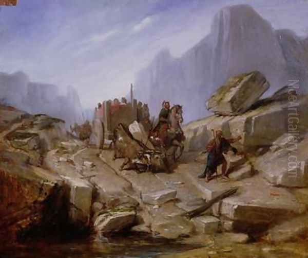 The Taking of Thelesia by Hannibal and his Army 1860 Oil Painting by Benedict Masson