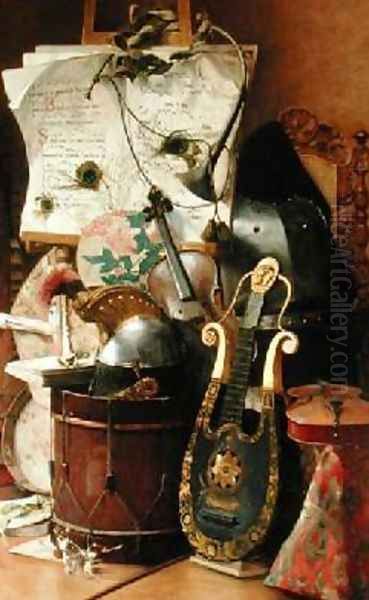 Still Life of Instruments 1889 Oil Painting by Elisa Marechalle