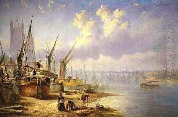 Thames at Westminster Oil Painting by Francis Moltino