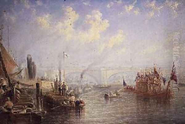 The Thames Near London Bridge Oil Painting by Francis Moltino