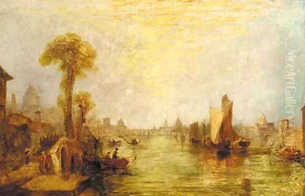 A Venetian capriccio Oil Painting by Francis Moltino