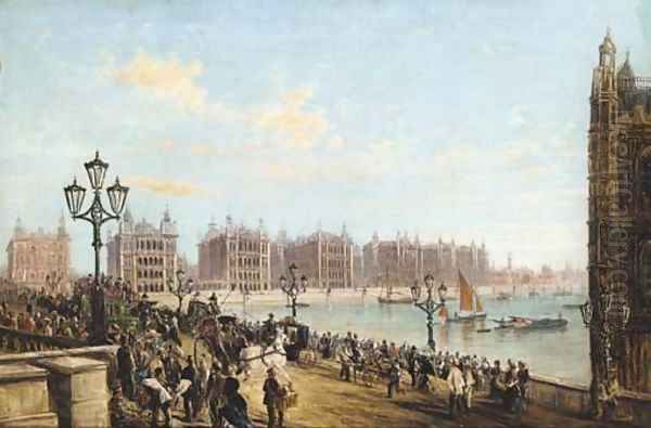 On Westminster Bridge Oil Painting by Francis Moltino