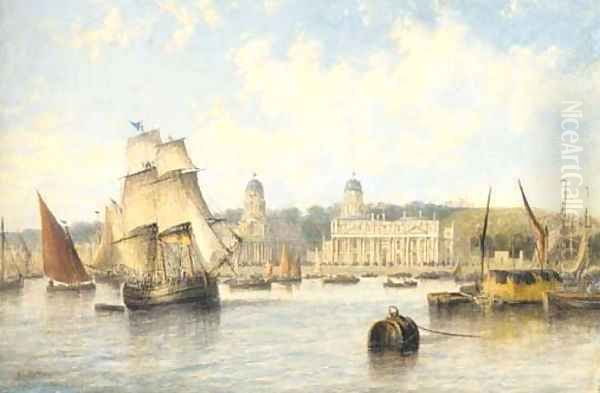 The Royal Naval College, Greenwich, from the Thames Oil Painting by Francis Moltino