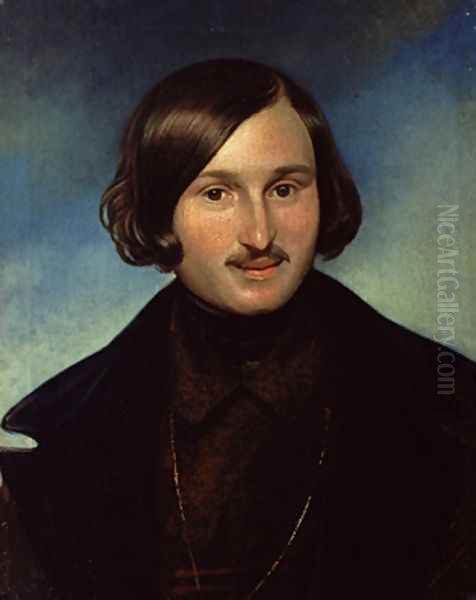 Portrait of Nikolay Gogol 1841 Oil Painting by Fyodor Antonovich Moller