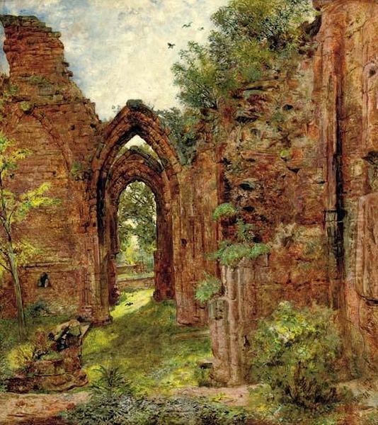 Ruins Of St John's, Chester Oil Painting by William Huggins