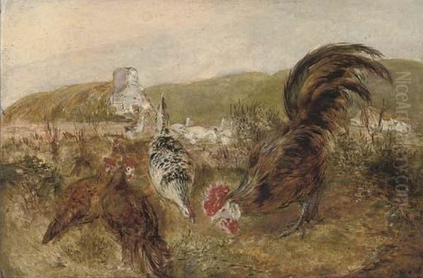 Pecking Order Oil Painting by William Huggins