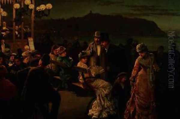 Scarborough Spa at Night 1879 Oil Painting by F. Sydney Mauchamp