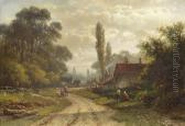 On The Outskirts Of A Dutch Town Oil Painting by Abraham Hulk Jun.