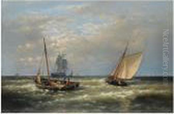 Hauling In The Nets Oil Painting by Abraham Hulk Jun.