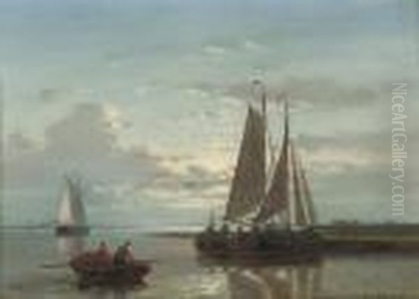 On The Scheldt Oil Painting by Abraham Hulk Jun.