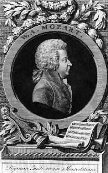 Memorial to Wolfgang Amadeus Mozart 1756-91 Austrian composer 1789 Oil Painting by Johann Georg Mansfeld