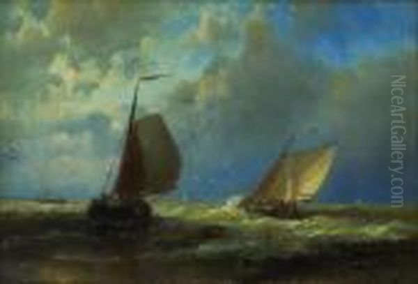 Battelli Sul Mare Oil Painting by Abraham Hulk Jun.