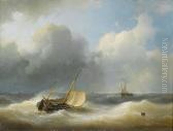 In Choppy Seas Oil Painting by Abraham Hulk Jun.