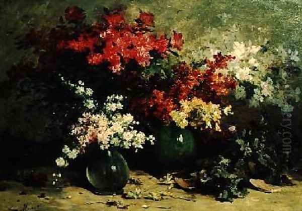 Still Life of Spring Flowers Oil Painting by Louis Emile Minet