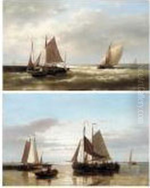 Ng Off A Harbour Oil Painting by Abraham Hulk Jun.