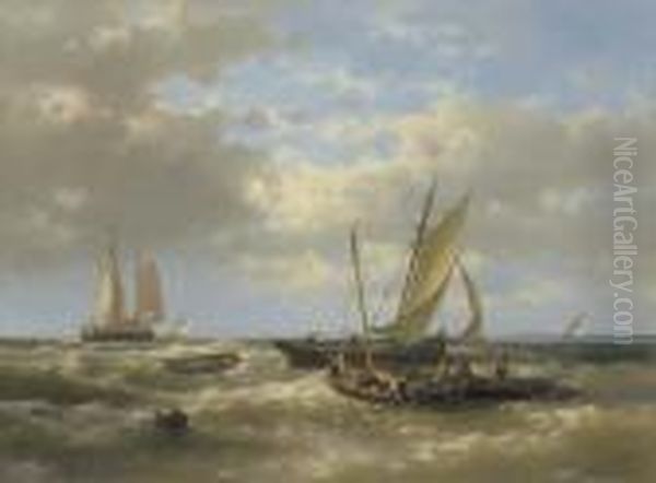 Hauling In The Nets Oil Painting by Abraham Hulk Jun.