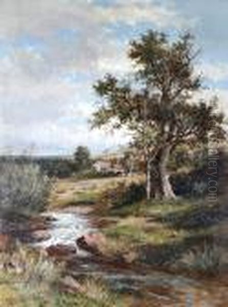 View Near Brading, Isle Of Wight Oil Painting by Abraham Hulk Jun.