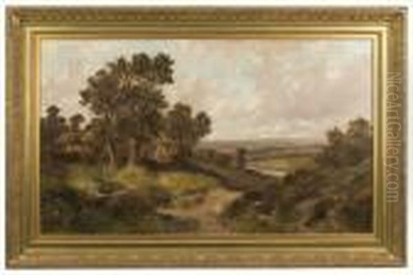 Near Haslemere Surrey Oil Painting by Abraham Hulk Jun.