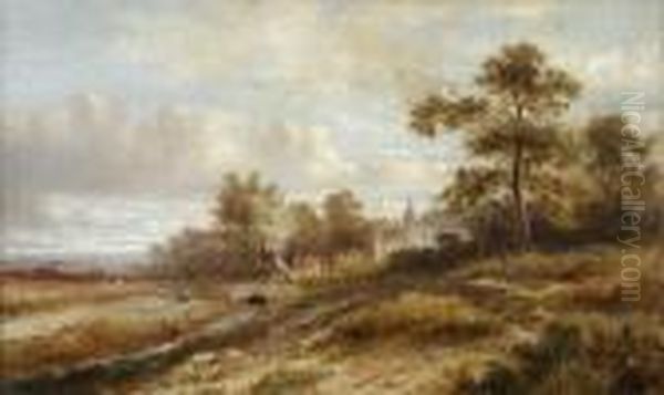 A View Ofkoerde Muenster In Westfalen Oil Painting by Abraham Hulk Jun.