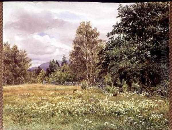 Meadow-sweet near Polchar Aviemore Scotland 1905 Oil Painting by Gertrude Martineau