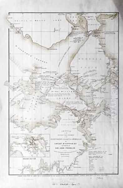 Sketch of the recent discoveries on the northern coast of America made during the search of Sir John Franklin Oil Painting by R.N. McClintock