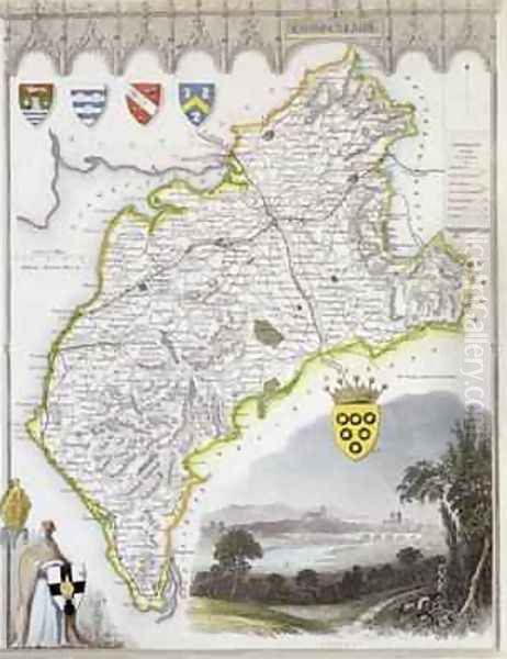 Map of Cumberland from Moules English Counties 1836 Oil Painting by Thomas Moule