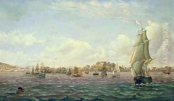 View of Singapore 1859 Oil Painting by Francis A. Moreland